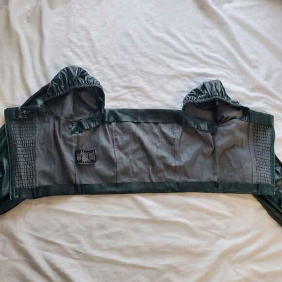 7 For Or All Mankind Green Square Neck Long Sleeve Faux Leather Crop Top - Picture 1 of 9